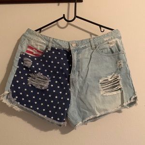 American Flag Jean Shorts - Size 12